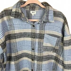 BKE Plaid Flannel Shacket Thick Women's Large